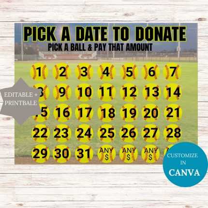 calendar fundraiser pay the date template