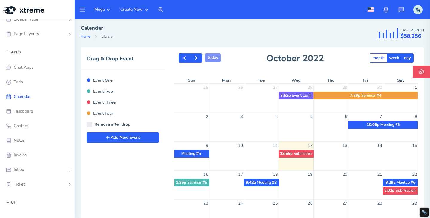 bootstrap calendar template