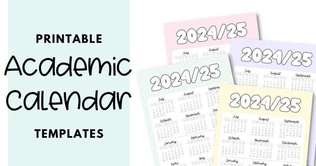 blank academic calendar template