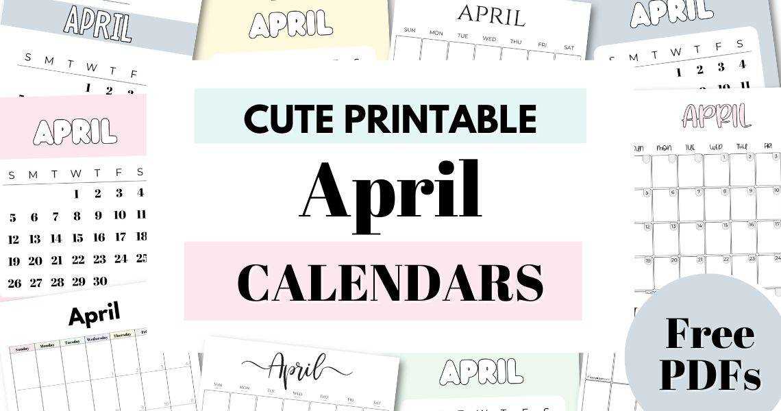 april calendar template free