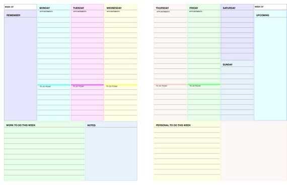 page per day calendar template