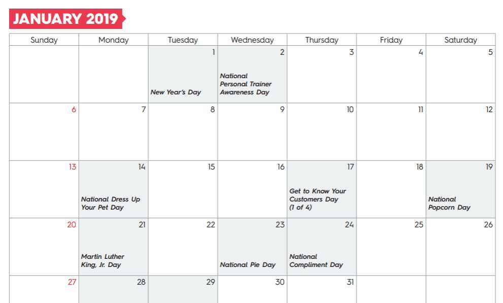 business calendar template