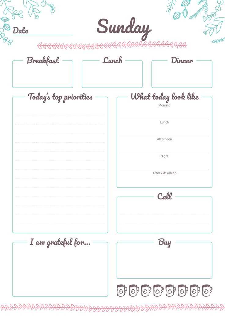 7 day calendar template