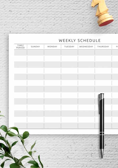 weekly calendar agenda template