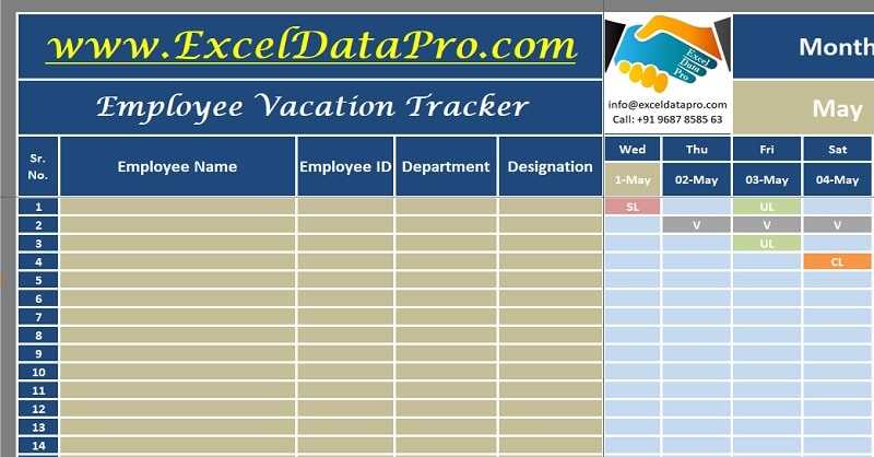 employee leave calendar template