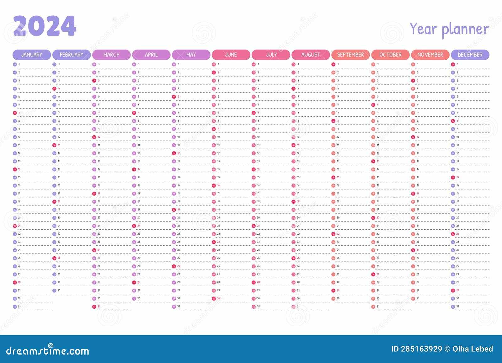 calendar organizer template