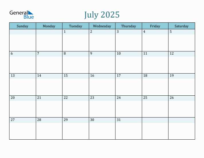 blank calendar template june and july 2025