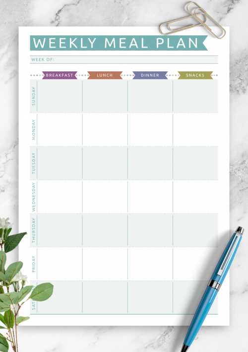 meal planner calendar template