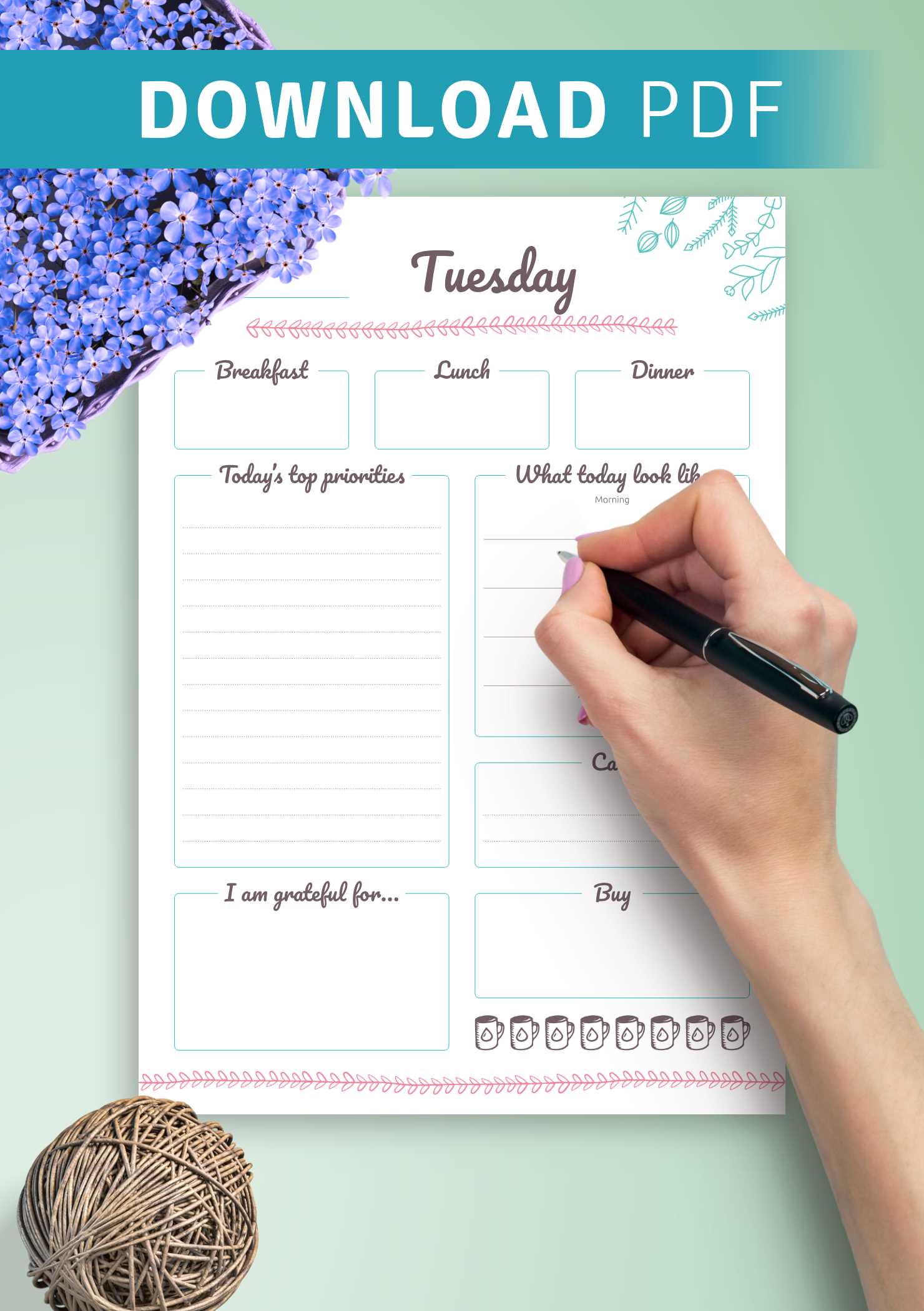 seven day calendar template