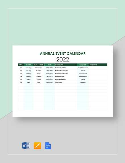 resident event calendar template