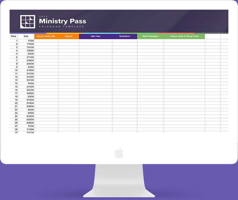 sermon planning calendar template