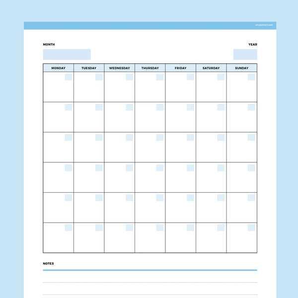 fillable blank calendar template