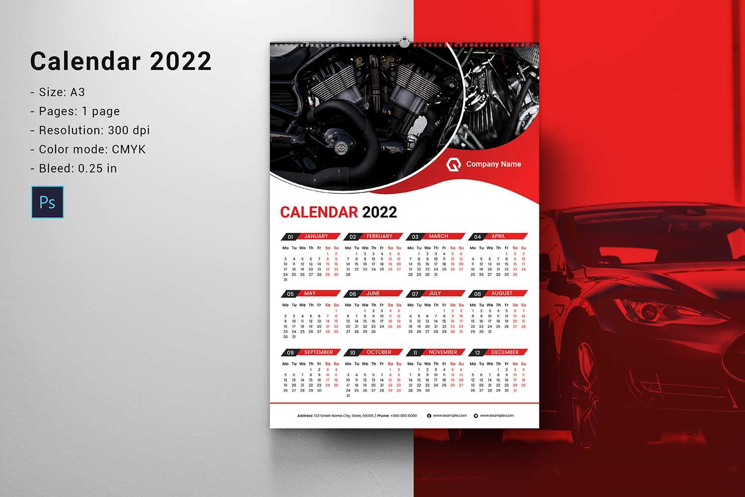 calendar design photoshop template