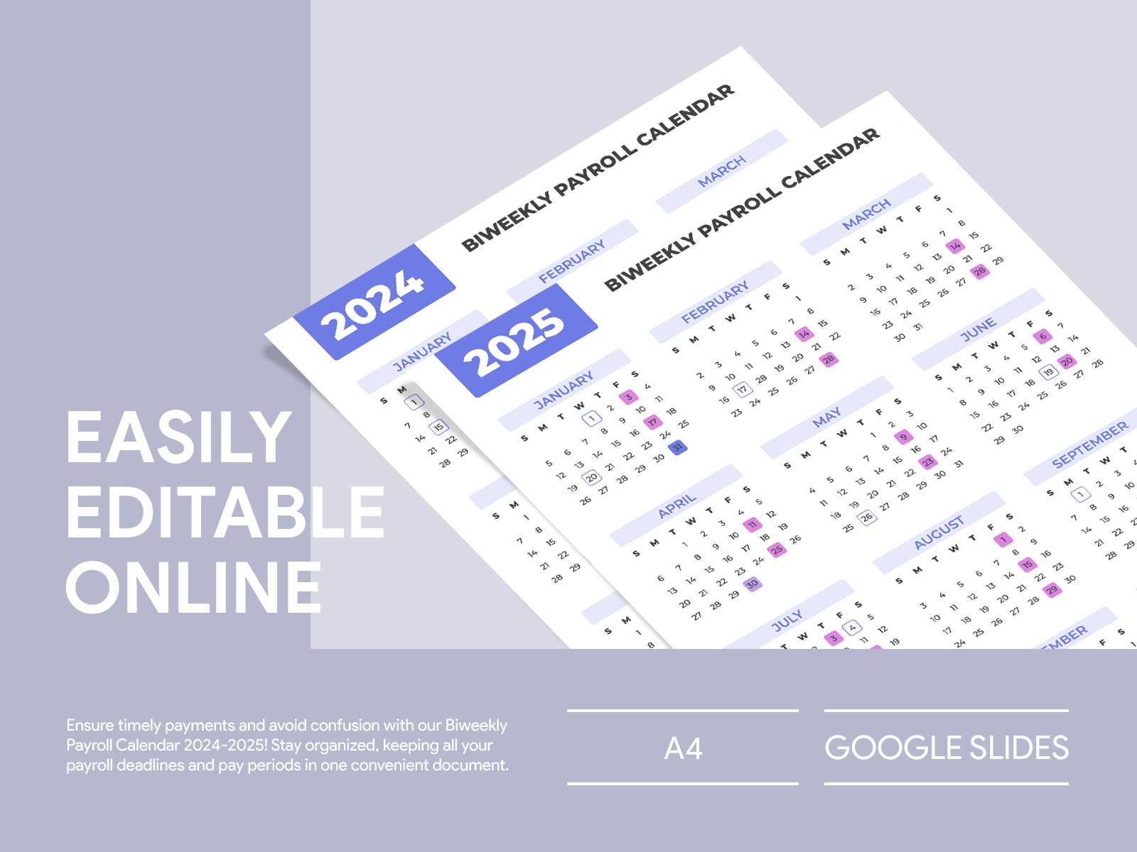 payroll calendar template