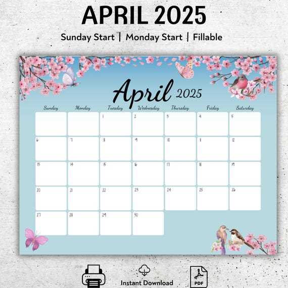 spring 2025 calendar template