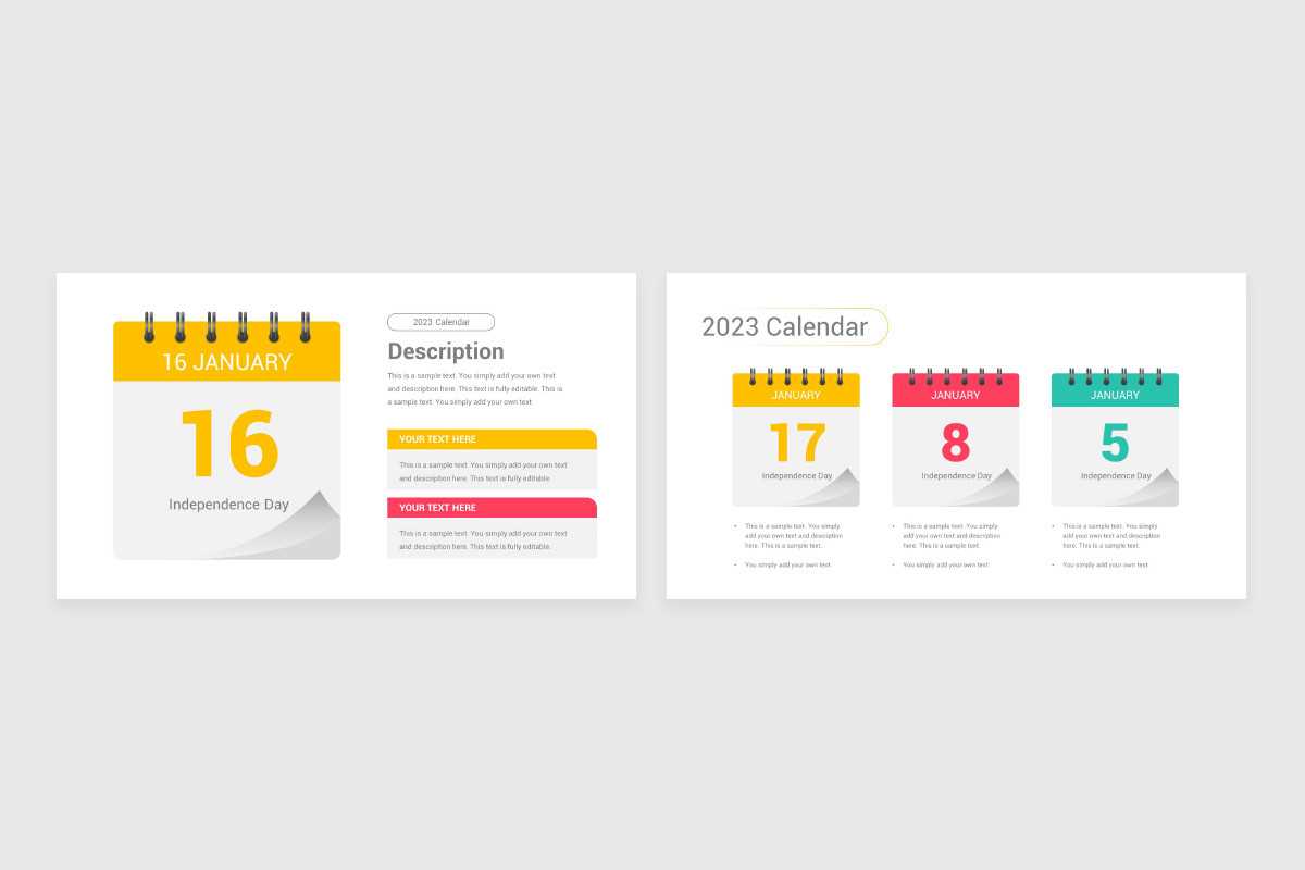 calendar in powerpoint template