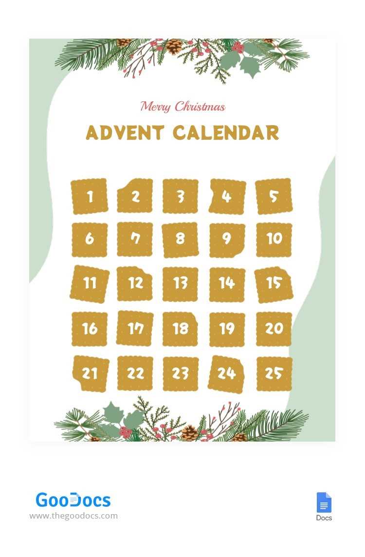 advent calendar blank template