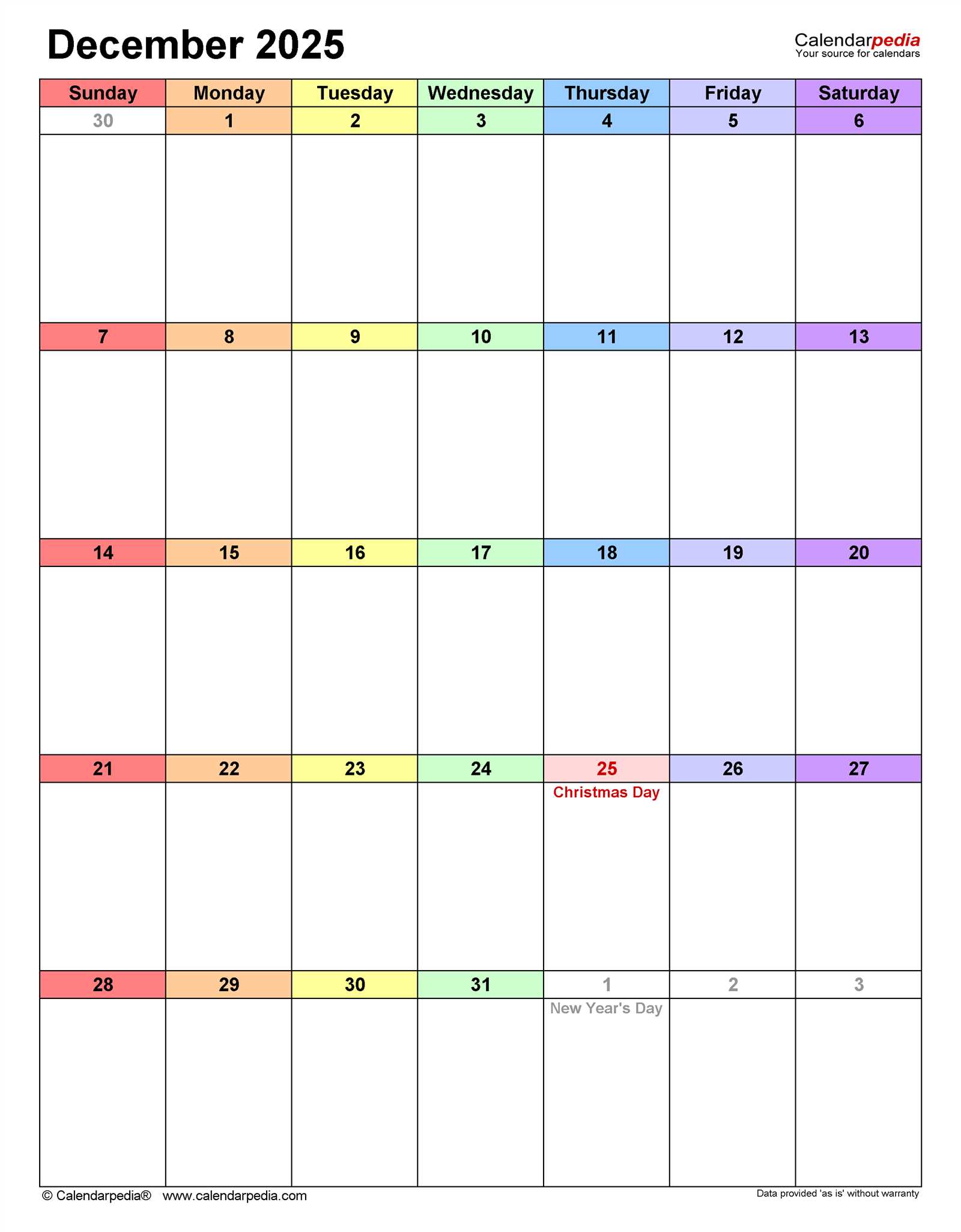 blank calendar template november and december 2025