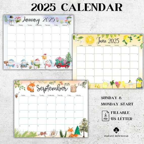 free monthly editable calendar template 2025