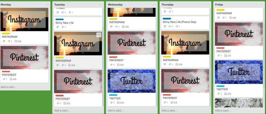 social media calendar template trello