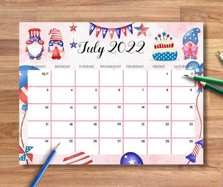 editable july calendar template