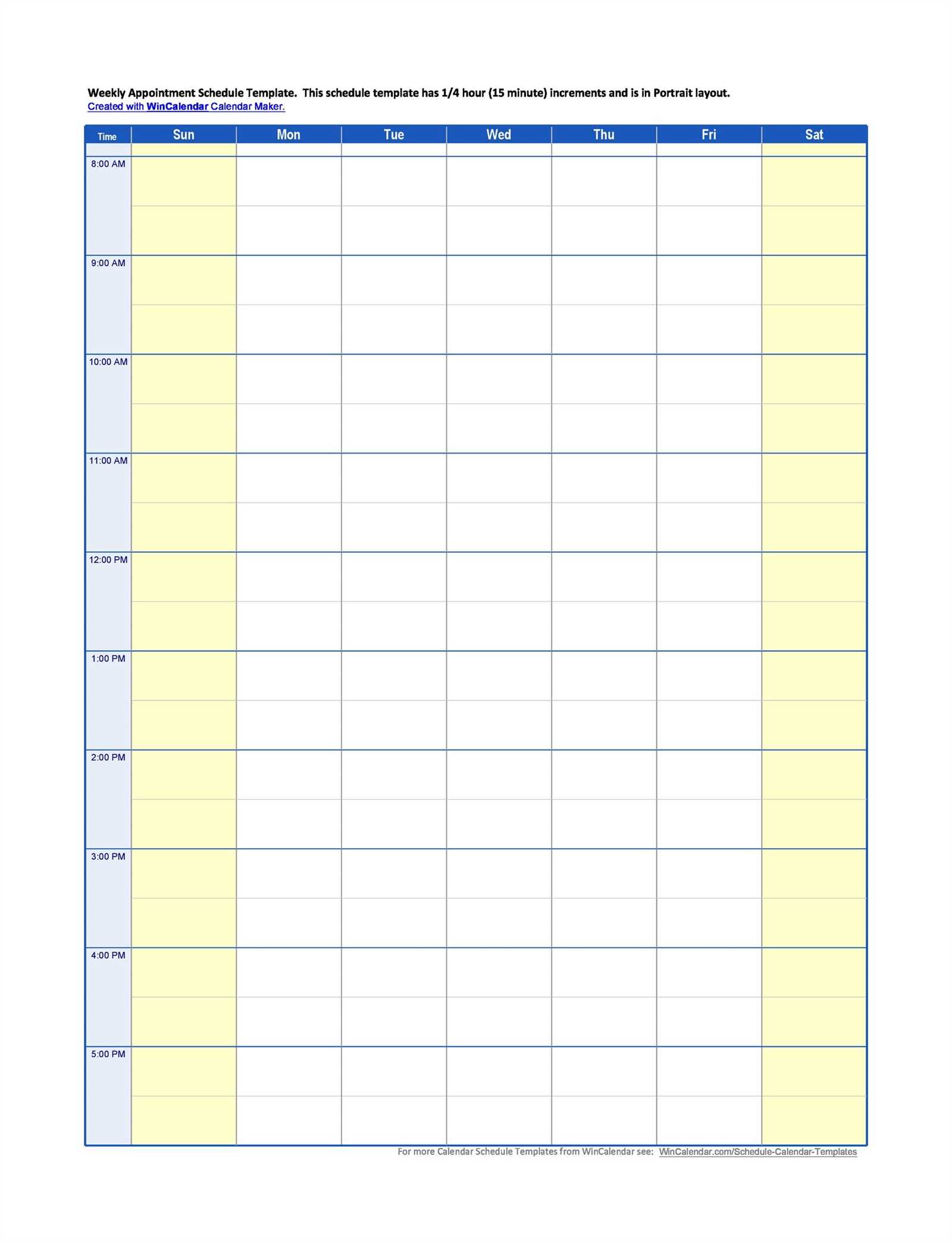 medical appointment calendar template