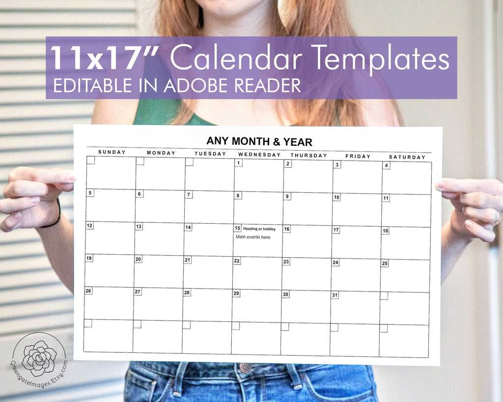 11 x 17 calendar template