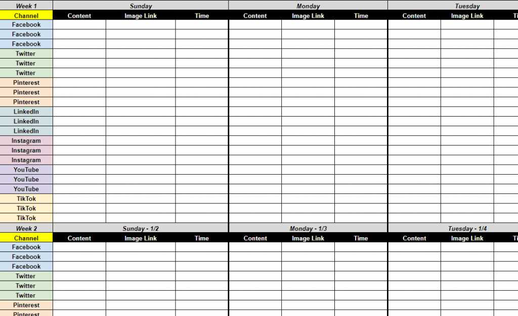 social media content calendar template hubspot