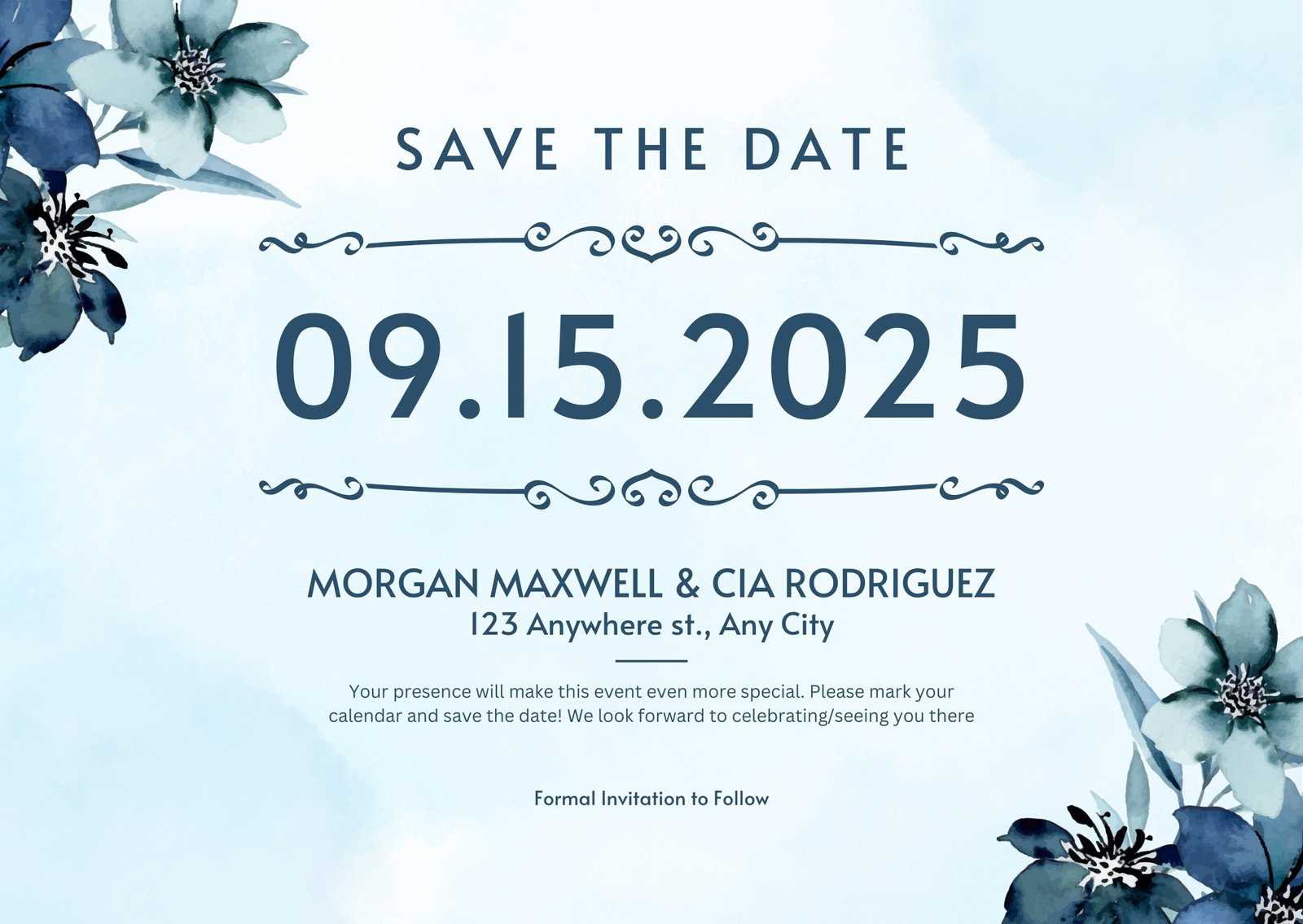 save the date calendar template free 2025