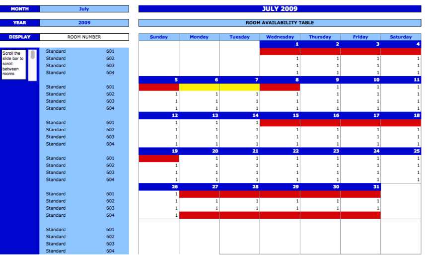 monthly reservation calendar template