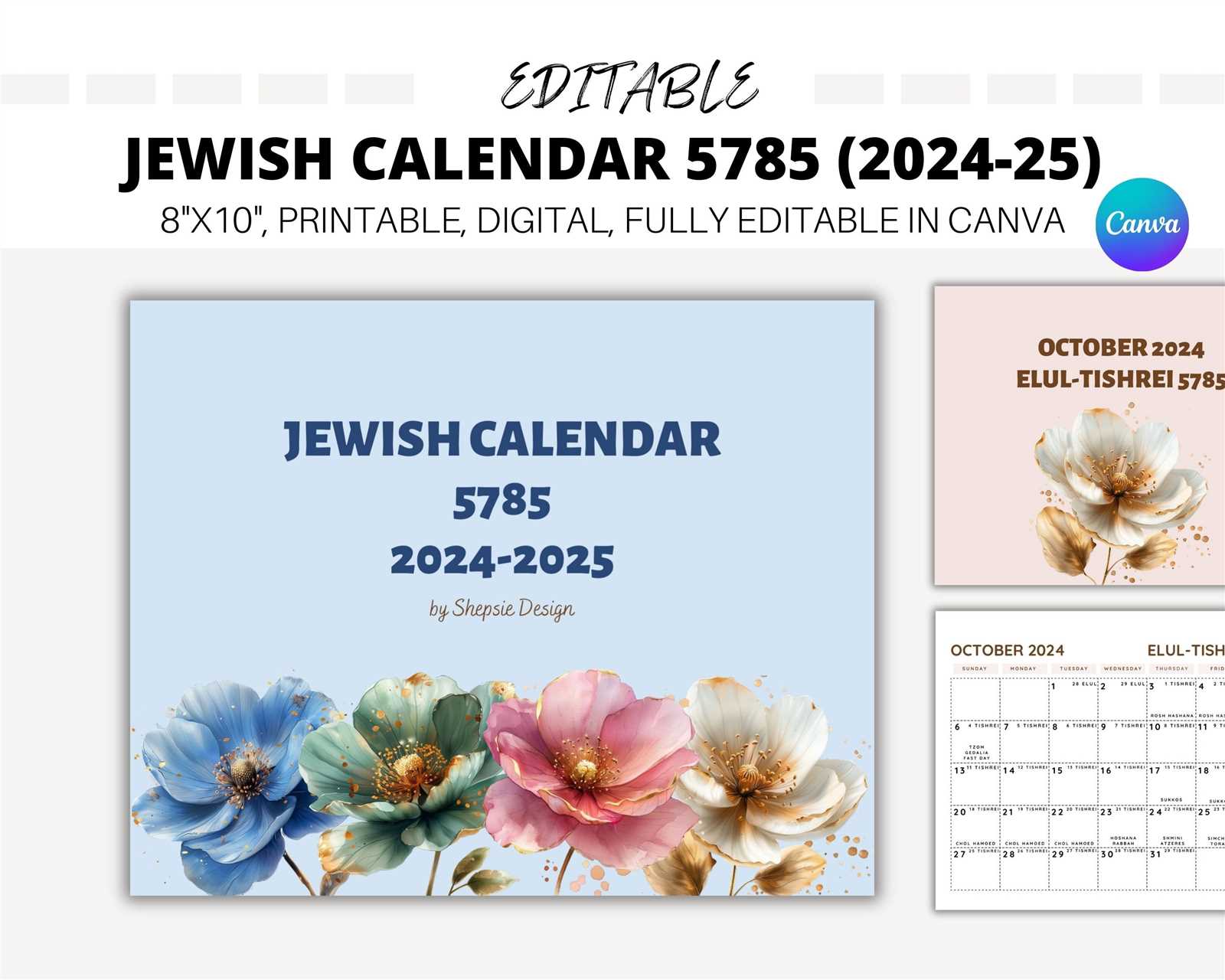 jewish calendar template