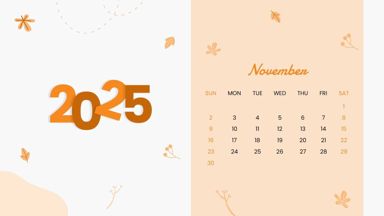 free calendar template november 2025