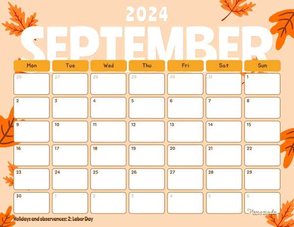 calendar september template