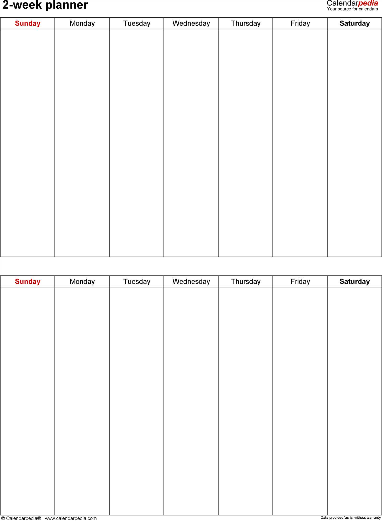 box calendar template