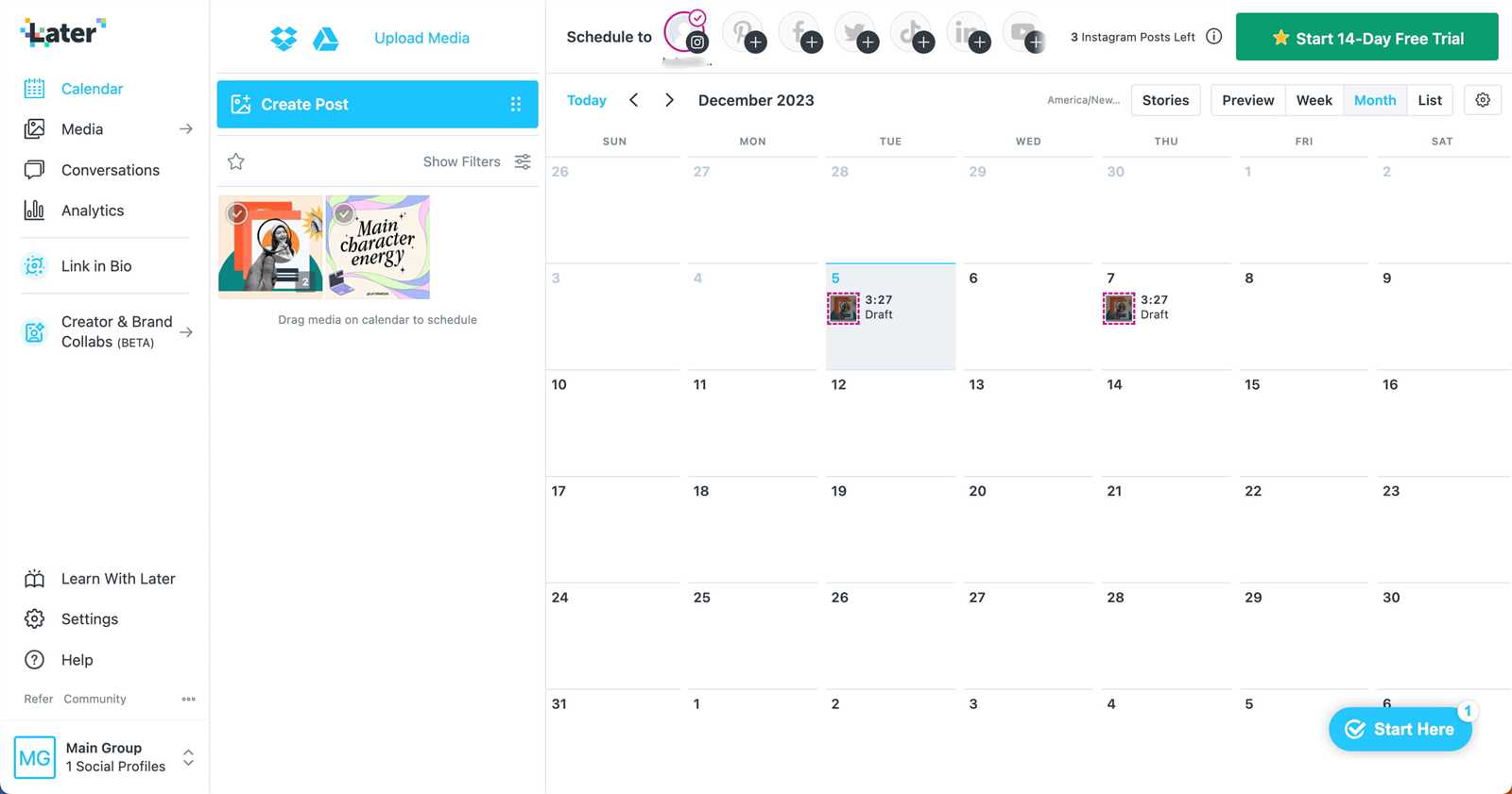 hubspot social media calendar template