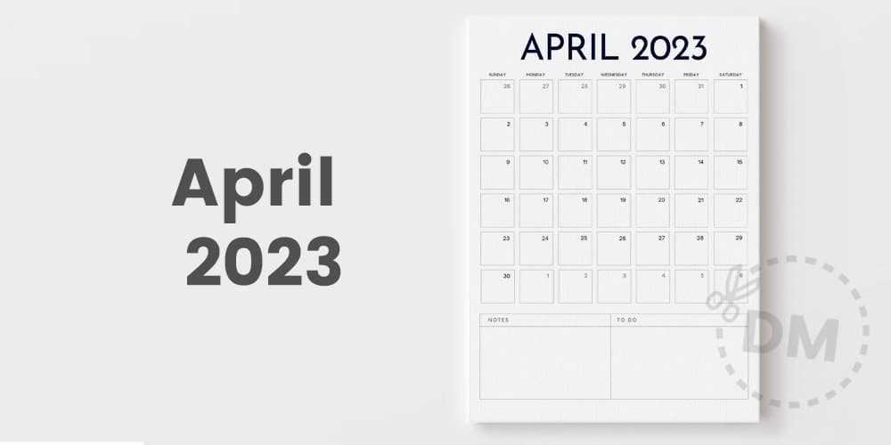 printable april calendar template