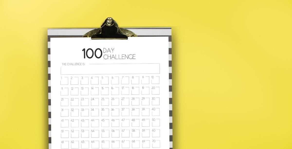 100 days calendar template