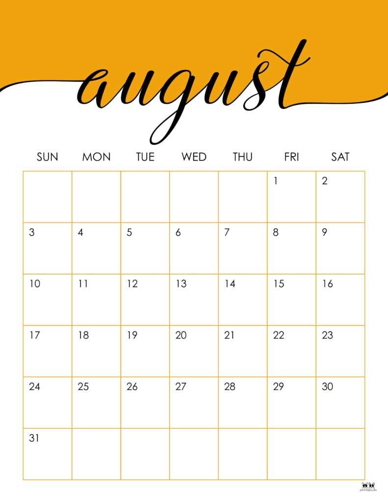 august 2025 template calendar