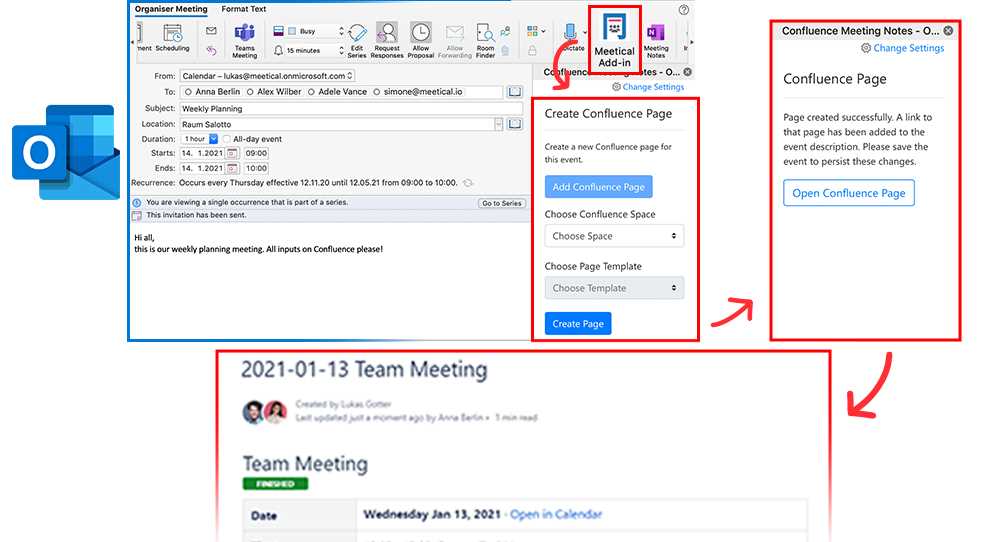 outlook calendar meeting template