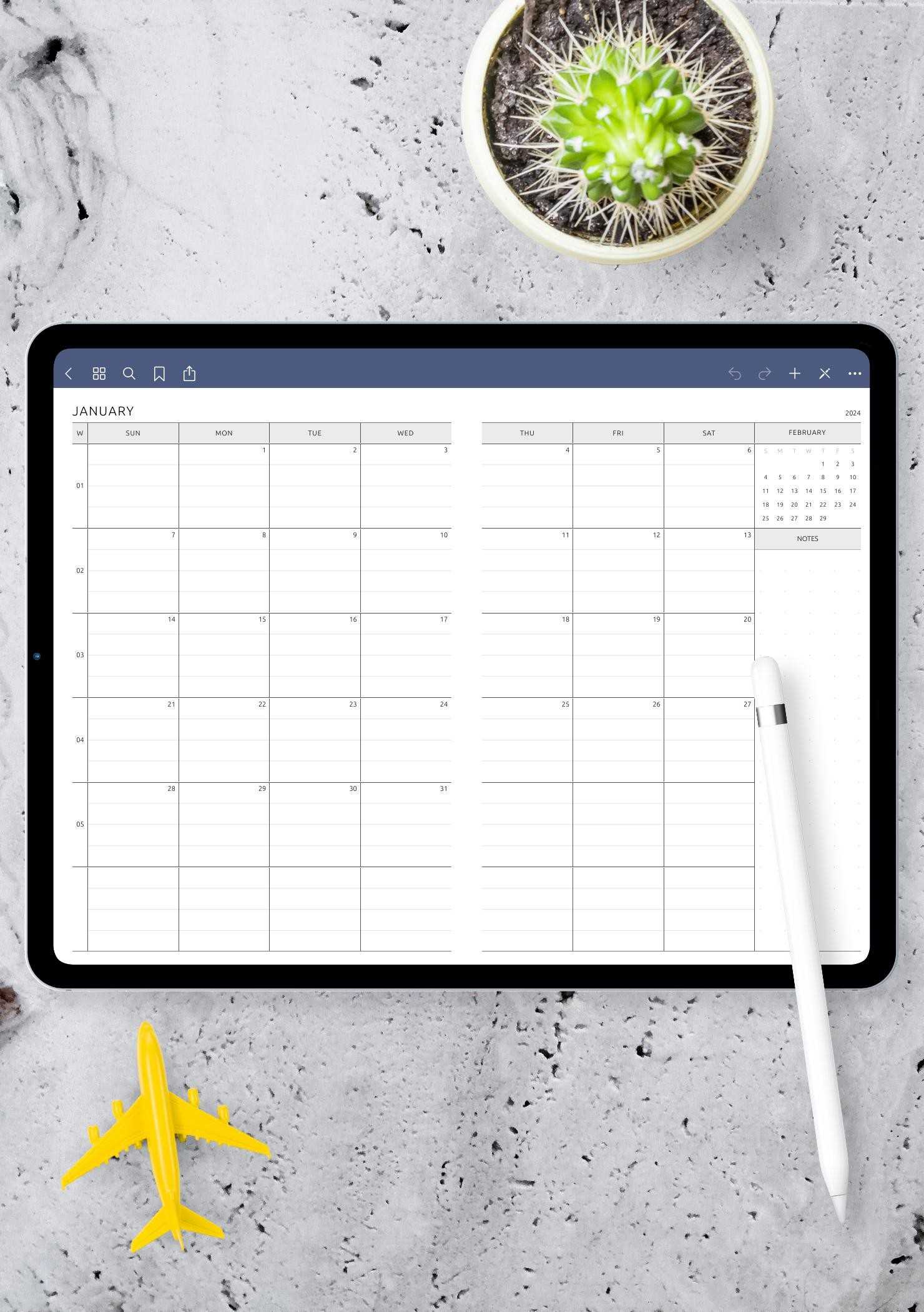 double sided calendar template