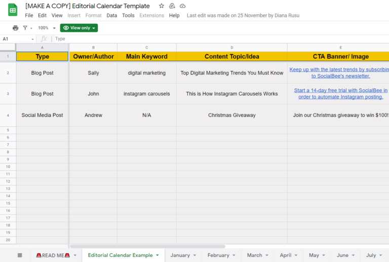 campus editorial calendar template