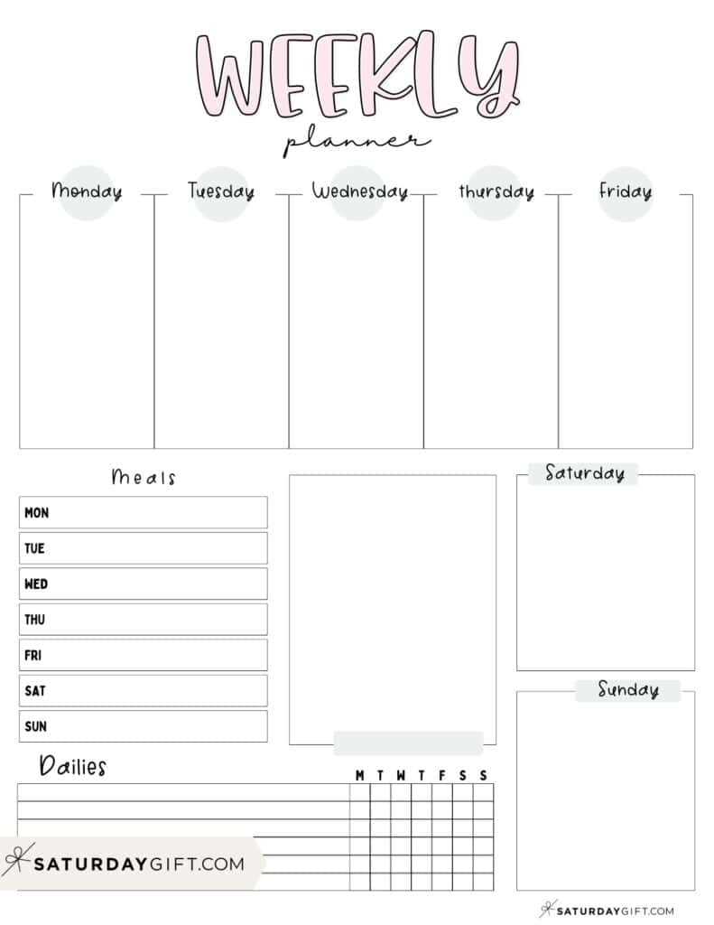 free printable planner calendar templates