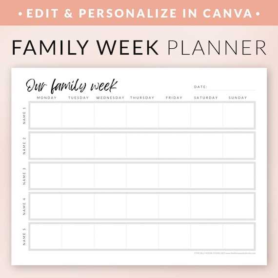 printable family calendar template