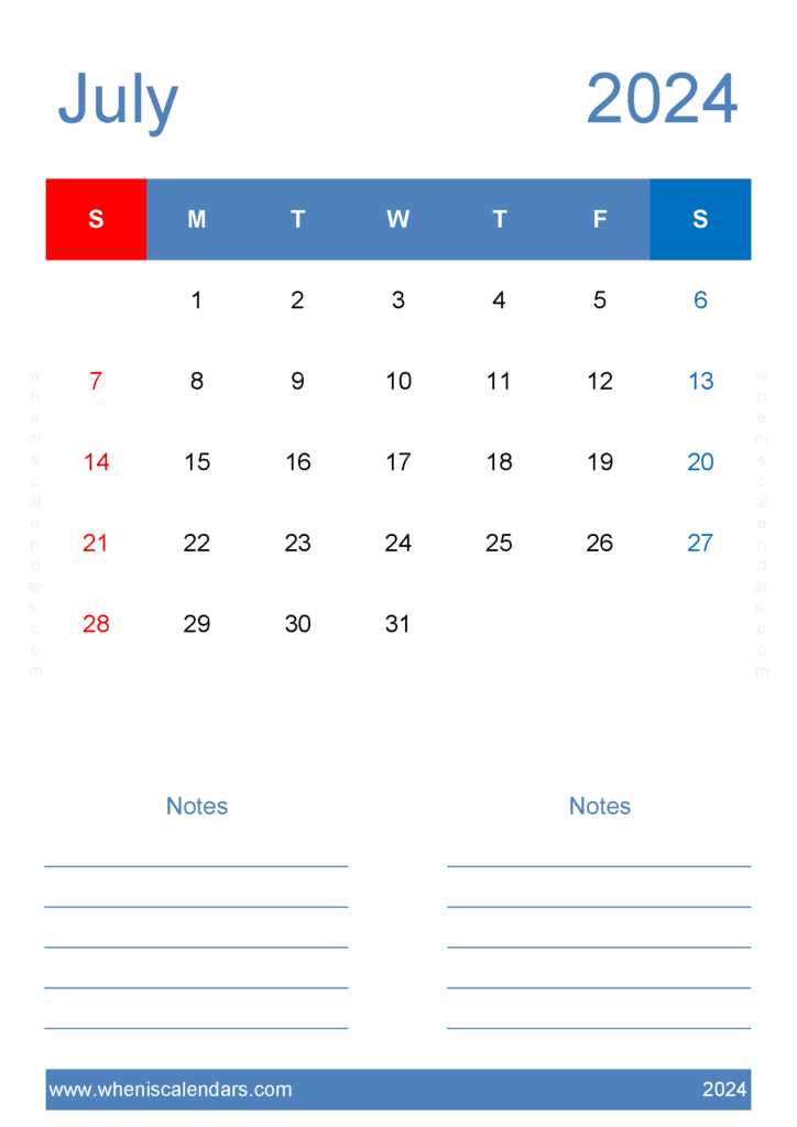 editable july calendar template