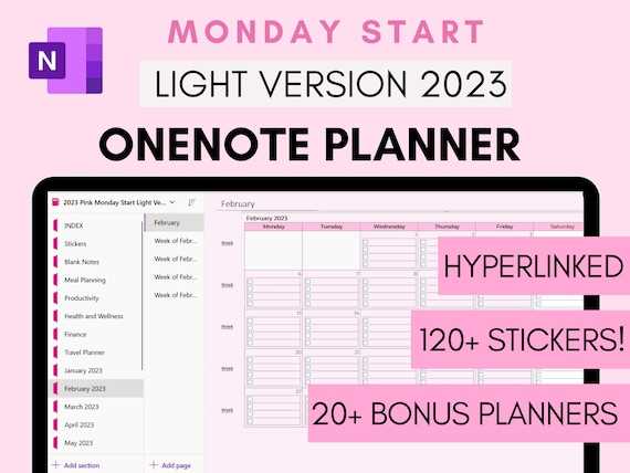 onenote calendar template free