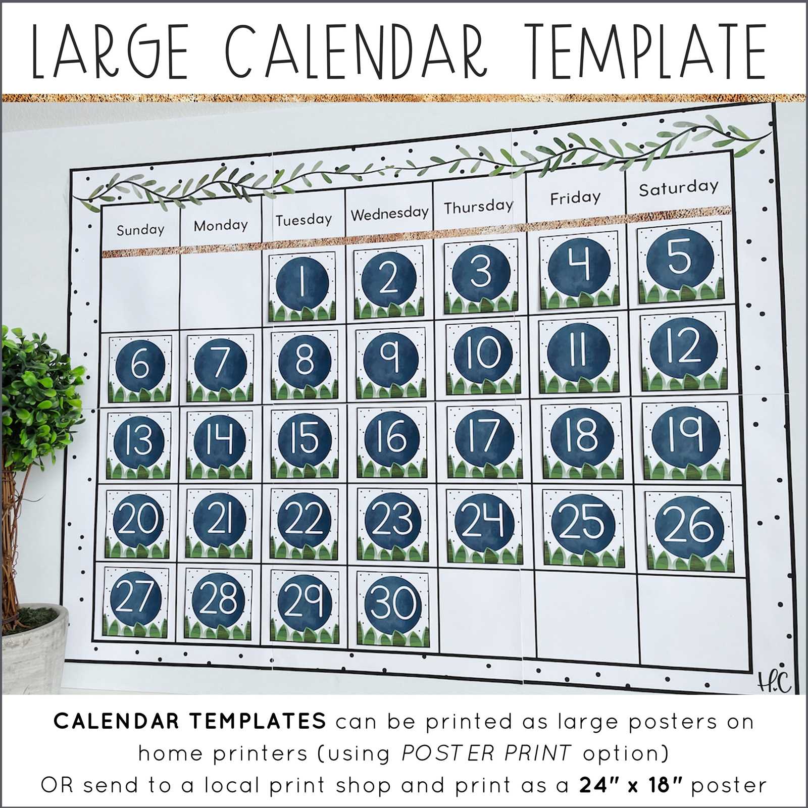 large calendar template