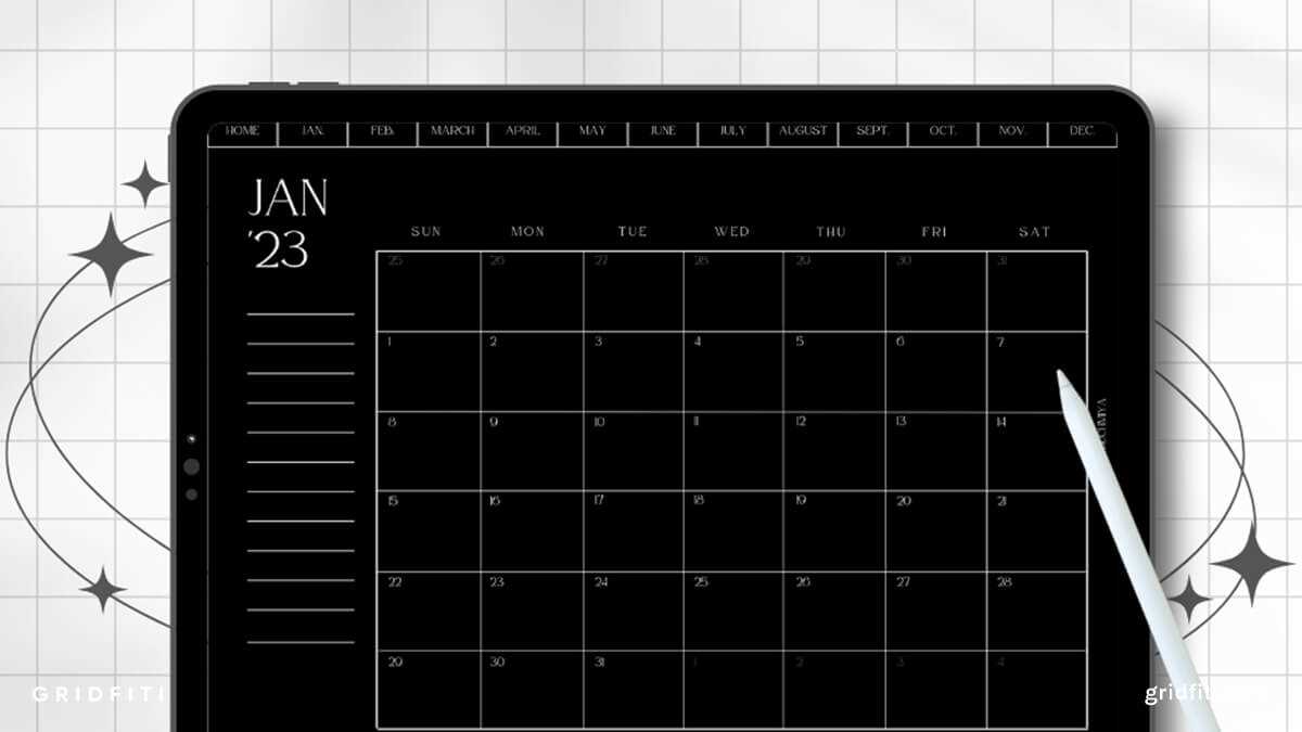 calendar goodnotes template free