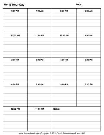 daily schedule calendar template