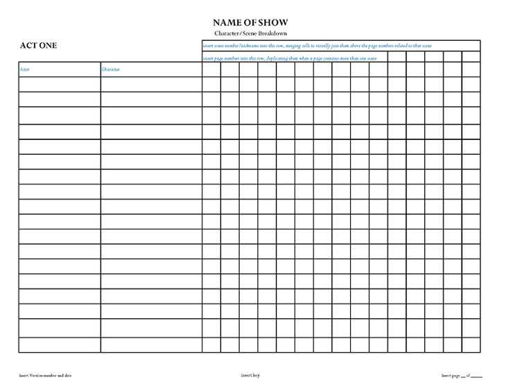 theatre production calendar template