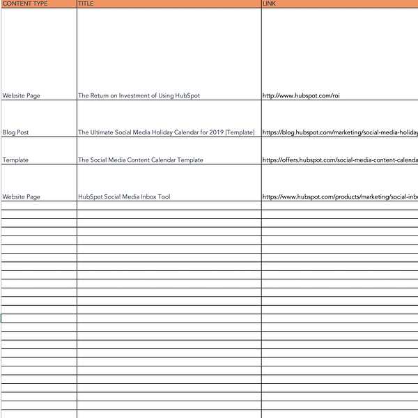 hubspot content calendar template